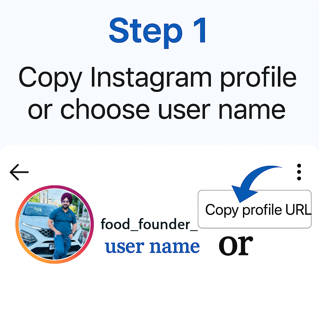 copy instagram profile link for highlight Instagram downloader