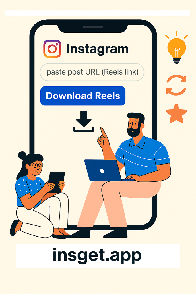 how work Instagram Reels Downloader clip art
