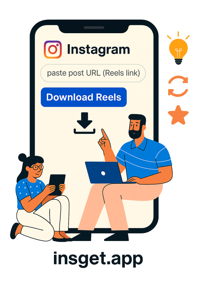 how work Instagram Reels Downloader clip art