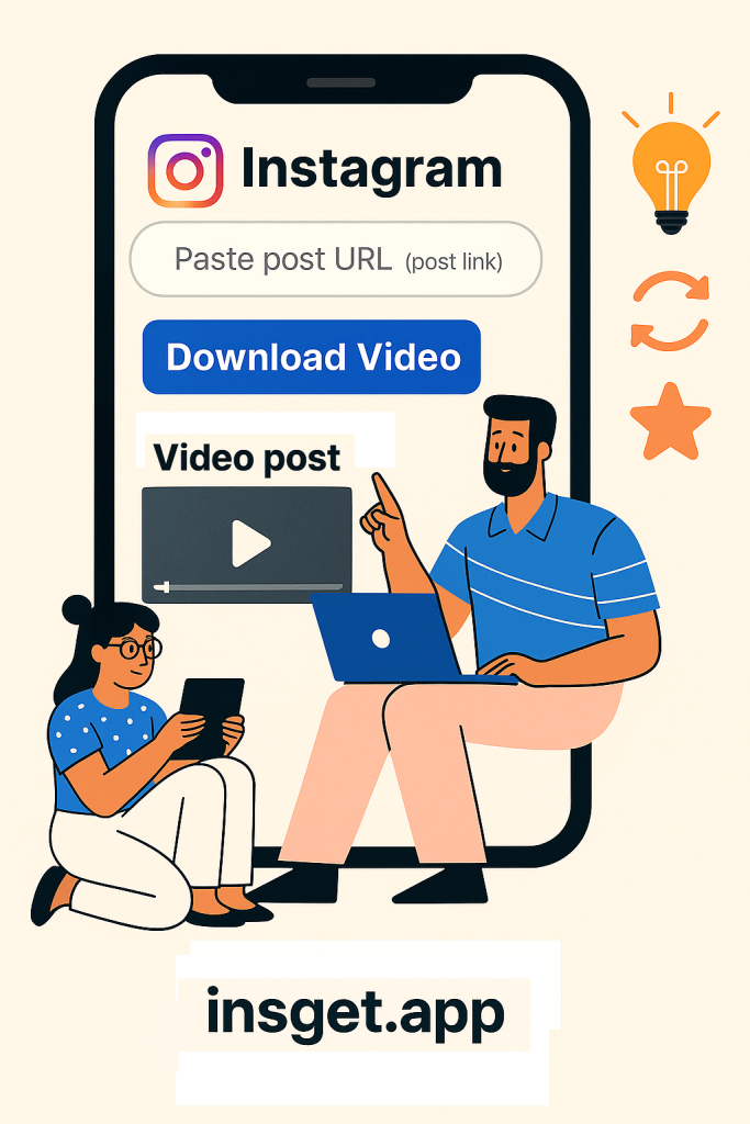 how work Instagram Video Downloader clip art