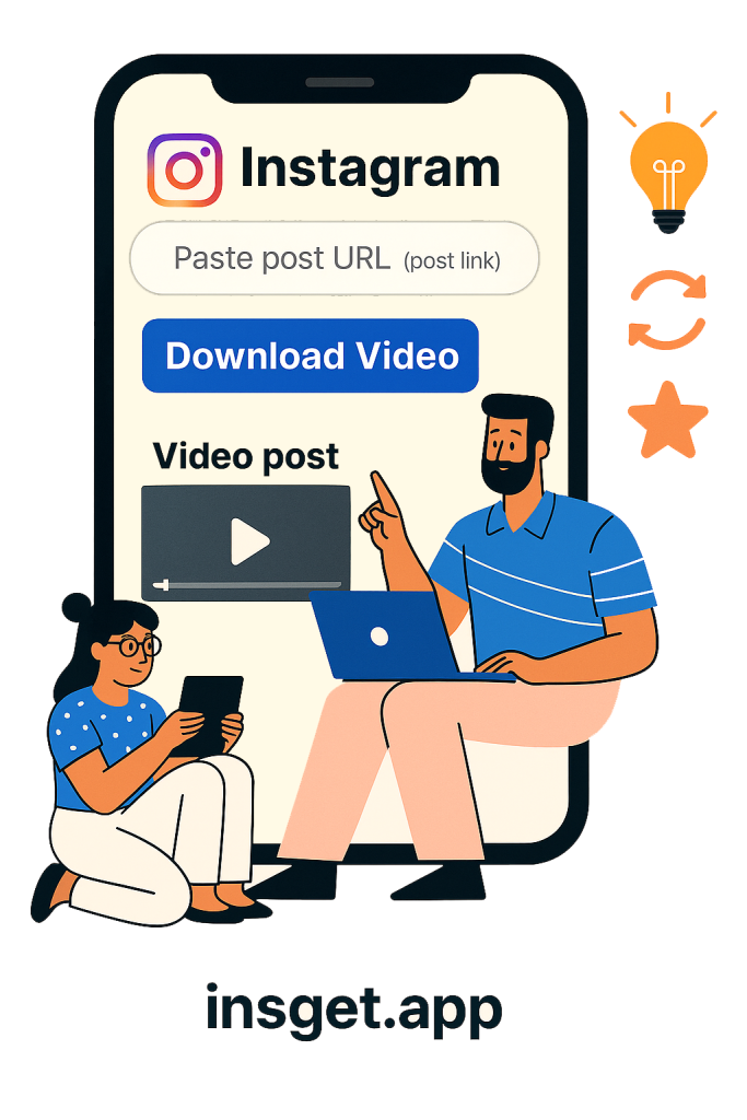 how work Instagram Video Downloader clip art